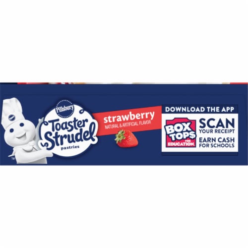 Pillsbury Toaster Strudel Limited Edition Mega Icing Strawberry Flavored Frozen Pastries Perspective: bottom