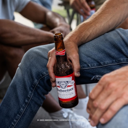 Budweiser Beer, 24 Pack Beer, 12 fl oz Glass Bottles, 5% ABV, Domestic  Lager 