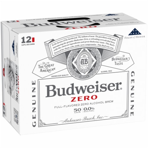 Budweiser Zero Alcohol Free American Lager Beer Perspective: bottom