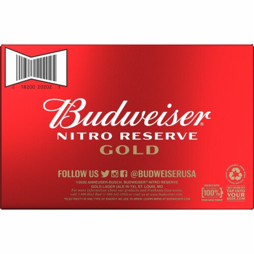 Budweiser Nitro Reserve Gold Lager Perspective: bottom