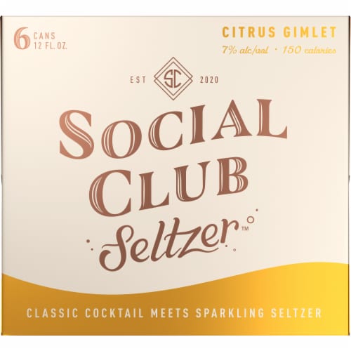 Social Club Seltzer Citrus Gimlet Hard Hard Seltzer Perspective: bottom