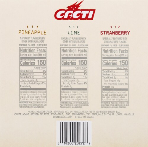Cacti Seltzer Hard Seltzer Variety Pack Perspective: bottom