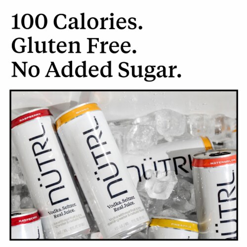 NUTRL Vodka Hard Seltzer, Real Fruit Juice Variety Perspective: bottom
