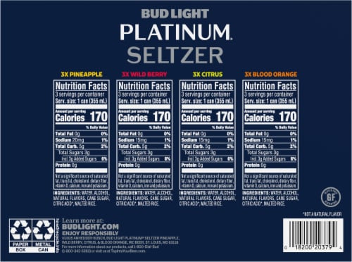 Bud Light™ Platinum™ Seltzer Variety Pack Cans Perspective: bottom