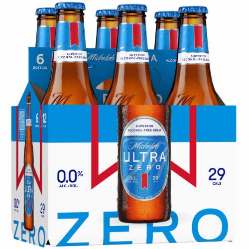 Michelob Ultra ZERO Non-alcoholic American Lager Beer Perspective: bottom