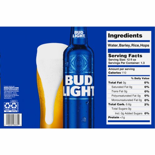 Bud Light® Reclosable Aluminum Beer Bottles Perspective: bottom