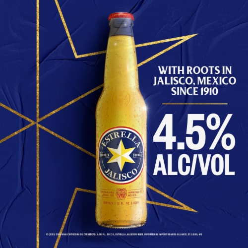 Estrella Jalisco Import American Lager Beer Perspective: bottom