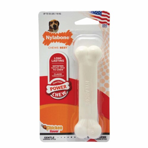 Nylabone DuraChew Power Chew Dog Bone, Wolf SIze, Chicken Perspective: bottom