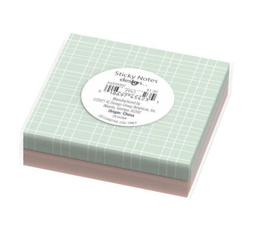 IG Design Patterned Square Sticky Notepads - Assorted Perspective: bottom