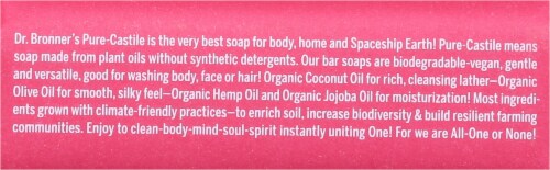 Dr. Bronner's Rose Castille Bar Soap Perspective: bottom