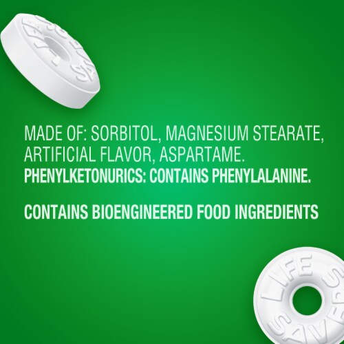LIFE SAVERS Wint O Green Sugarfree Mints Candy Bag Perspective: bottom