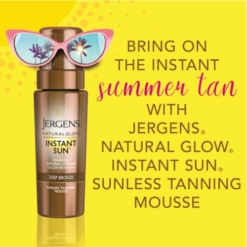 Jergens Instant Sun Natural Glow Sunless Tanning Mousse, Self Tanner Deep Bronze Tan Perspective: bottom