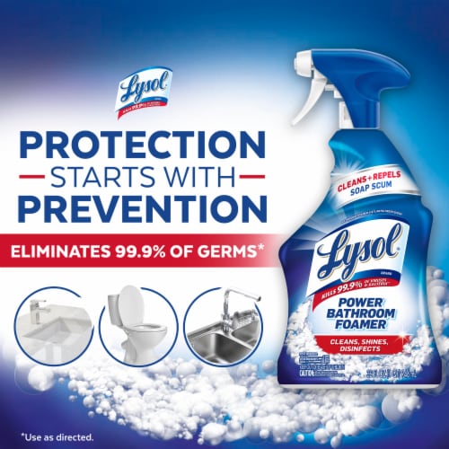 Lysol Power Bathroom Foamer Bathroom Cleaning Spray, Soap Scum and Shine Disinfectant, 32 fl oz Perspective: bottom