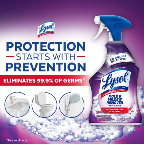 Lysol Mold and Mildew Remover Bathroom Cleaning Spray, Soap Scum and Shine Disinfectant, 32 fl oz Perspective: bottom