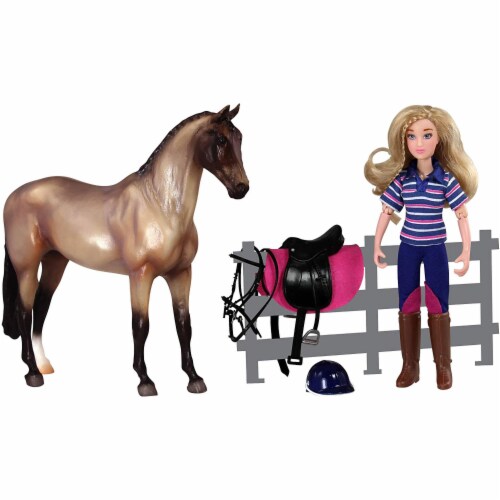 Breyer Freedom Series English Horse and Rider Doll Kids Toy Set and Accessories Perspective: bottom