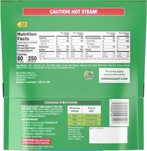 Green Giant Simply Steam Seasoned Veggies, Honey Roasted Sweet Corn Perspective: bottom