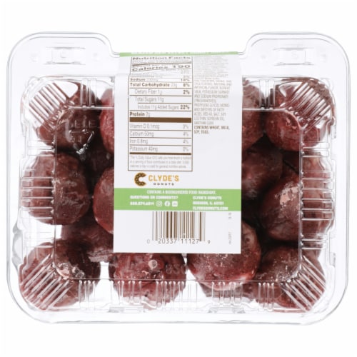 Clyde's® Donuts Glazed Red Velvet Donut Holes Perspective: bottom