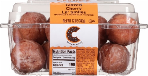 Clyde's® Donuts Glazed Cherry Lil' Smiles Donut Holes Perspective: bottom