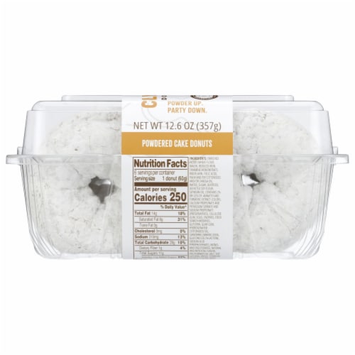 Clyde's Donuts® Classic Powdered Cake Donuts Perspective: bottom