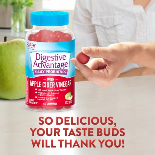 Digestive Advantage Daily Probiotics With Apple Cider Vinegar Gummies Perspective: bottom