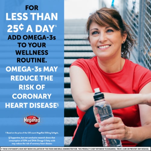 MegaRed Superior Krill Oil Omega 3 Heart Health Supplement Softgels 350mg Perspective: bottom