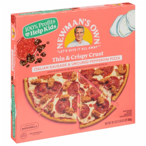 Newman's Own Thin and Crispy Crust Italian Sausage & Uncured Pepperoni Pizza Perspective: bottom