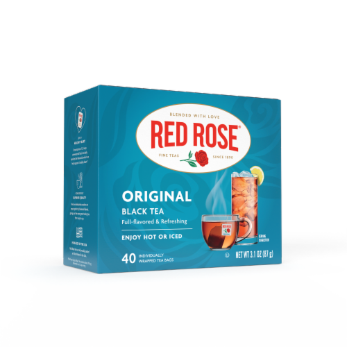 Red Rose® Black Tea Bags Perspective: bottom
