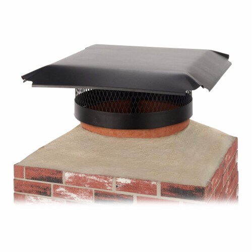 Draft King CBO818 Single Flue 18 In Round Chimney Cover, Black Galvanized Steel Perspective: bottom