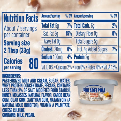 Philadelphia Honey Pecan Cream Cheese Spread Perspective: bottom
