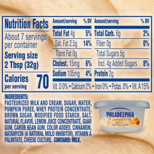 Philadelphia Pumpkin Spice Cream Cheese Spread Perspective: bottom