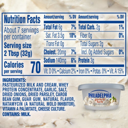 Philadelphia Garlic & Herb Cream Cheese Spread Perspective: bottom