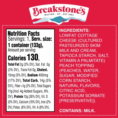 Breakstone's Cottage Doubles Peach Cottage Cheese Cup Perspective: bottom