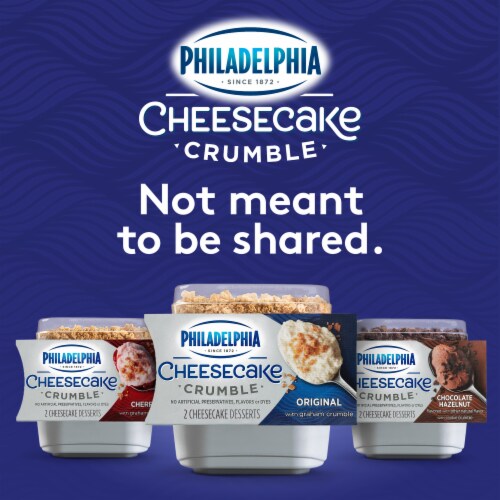 Philadelphia Cheesecake Crumble Original Cheesecake Desserts with Graham Crumble Perspective: bottom