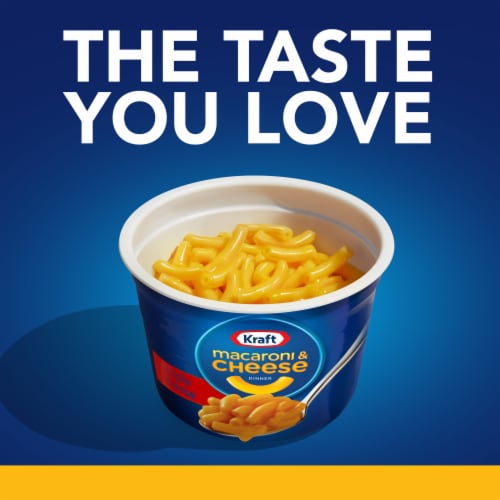 Kraft Triple Cheese Mac N Cheese Macaroni and Cheese Cups Easy Microwavable Dinner Perspective: bottom