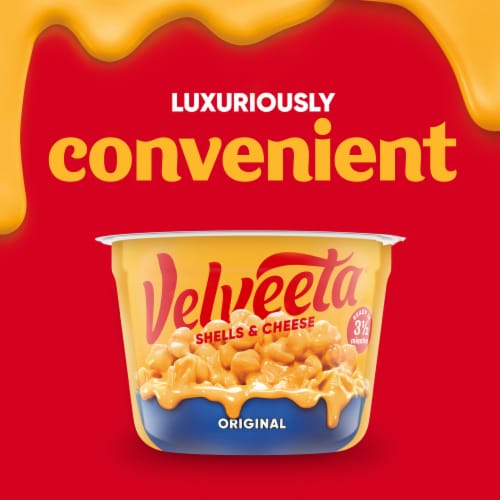 Velveeta Shells and Cheese Macaroni and Cheese Cups Easy Microwavable Dinner Perspective: bottom