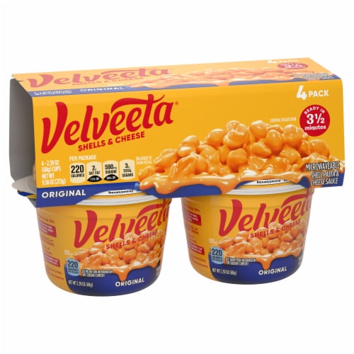 Velveeta Shells and Cheese Macaroni and Cheese Cups Easy Microwavable Dinner Perspective: bottom