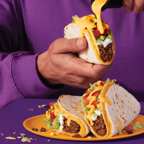 Taco Bell Medium Salsa Con Queso Cheese Dip Perspective: bottom