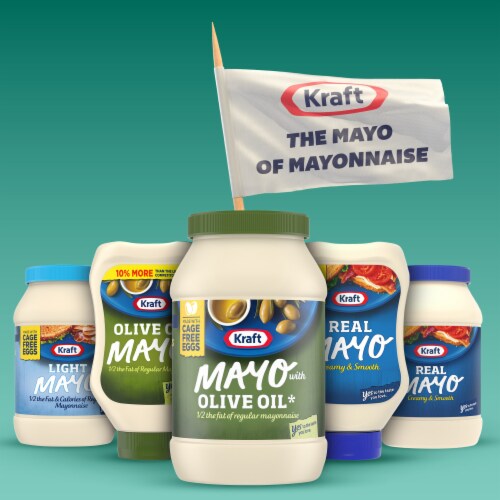 Kraft Mayo with Olive Oil Reduced Fat Mayonnaise Perspective: bottom