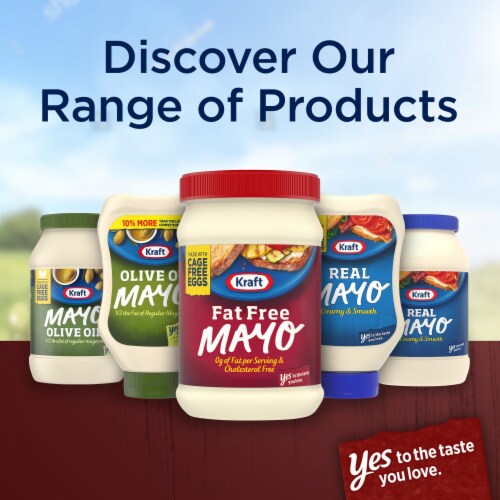 Kraft Fat Free Mayo Non Fat Mayonnaise, Jar Perspective: bottom