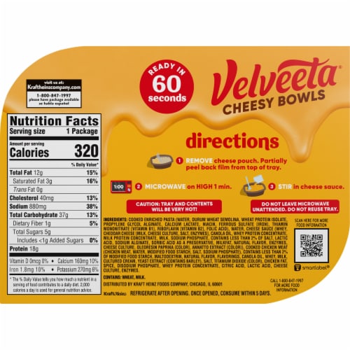 Velveeta Cheesy Bowls Chicken Alfredo Penne Pasta Perspective: bottom