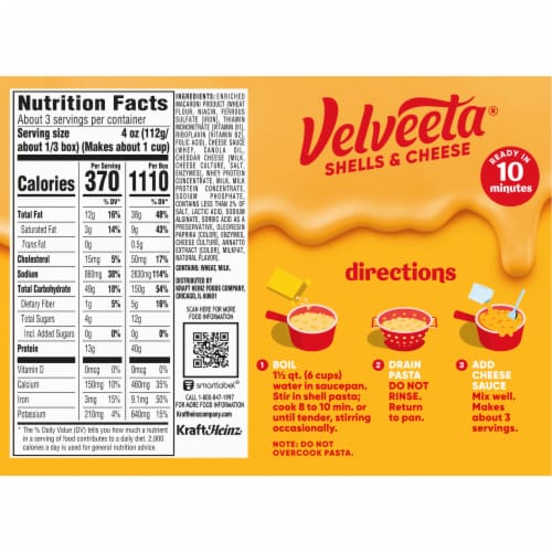 Velveeta Shells & Cheese Original Shell Pasta & Cheese Sauce Meal Perspective: bottom