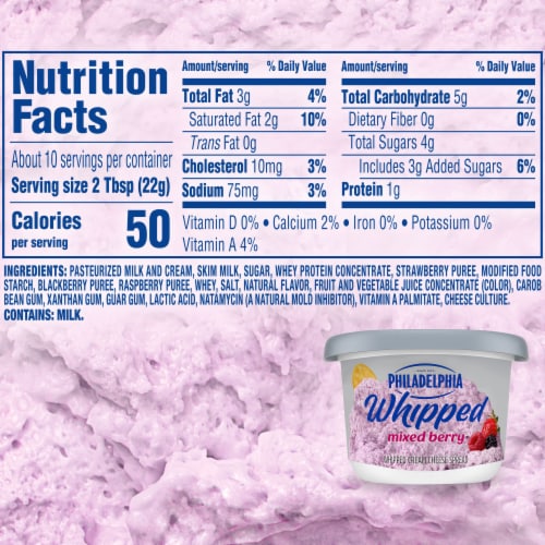 Philadelphia Mixed Berry Whipped Cream Cheese Spread Perspective: bottom