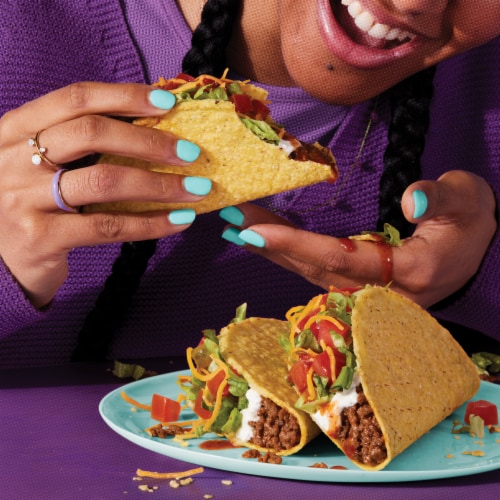 Taco Bell Crunchy Taco Kit with 12 Crunchy Taco Shells, Taco Bell Mild Sauce & Seasoning Box Perspective: bottom