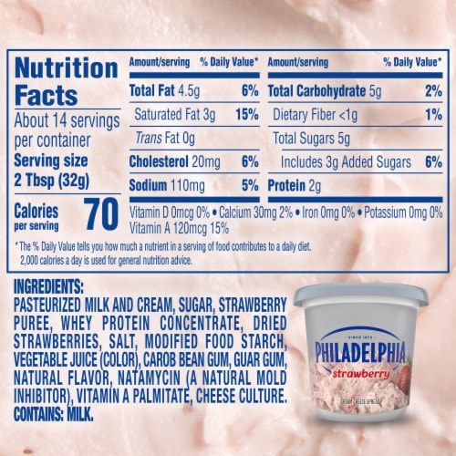 Philadelphia Strawberry Cream Cheese Spread Perspective: bottom