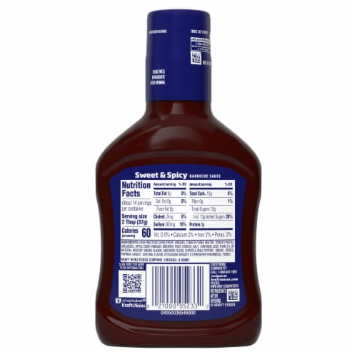 Kraft Sweet & Spicy Slow-Simmered BBQ Sauce Perspective: bottom