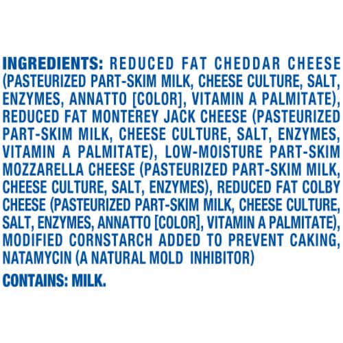 Kraft Mexican Style Four Cheese Blend Shredded Cheese with 2% Milk, 14 oz Bag Perspective: bottom