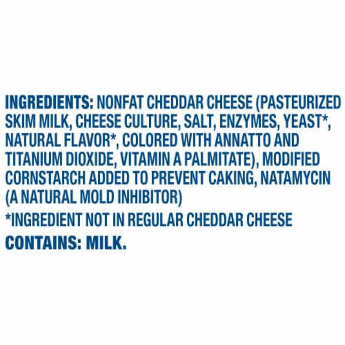 Kraft Cheddar Fat Free Shredded Cheese Perspective: bottom