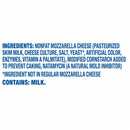 Kraft Mozzarella Fat Free Shredded Cheese Perspective: bottom
