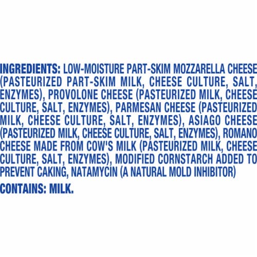 Kraft Italian Five Cheese Blend Shredded Cheese Perspective: bottom