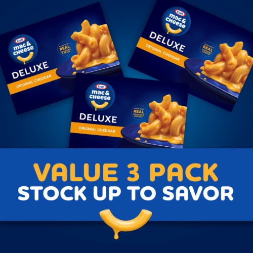 Kraft Deluxe Original Cheddar Mac N Cheese Macaroni and Cheese Dinner, 3 ct  - Kroger